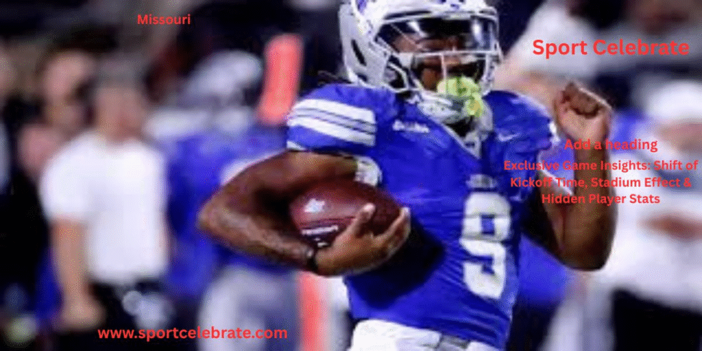 Exclusive Game Insights: Shift of Kickoff Time, Stadium Effect & Hidden Player Stats